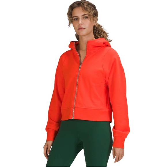 Lululemon Cotton French Terry Zip Hoodie Oversized Autumn Red Size 12 P2P: 23”